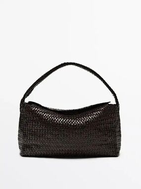 Massimo Dutti Nappa leather woven bag